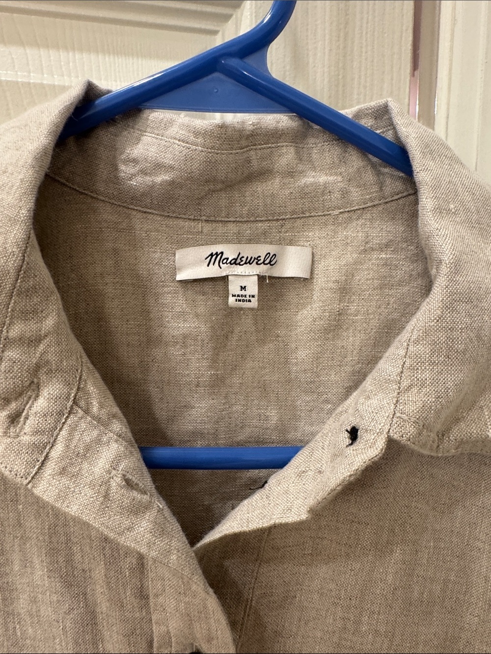 Madewell Neutral Linen Short-Sleeve Button Shirt - Picture 2 of 3